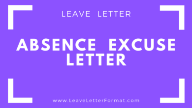 Photo of Absence Excuse Letter: Absence Excuse Letter for Office, School, College University, Institute