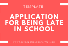 Photo of Application for Coming Late in School – Application for Being Late at School Template – Arriving Late at School Application Letter Sample