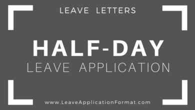 Photo of Application for Half Day Leave by Parents Format, Template, Sample, Example