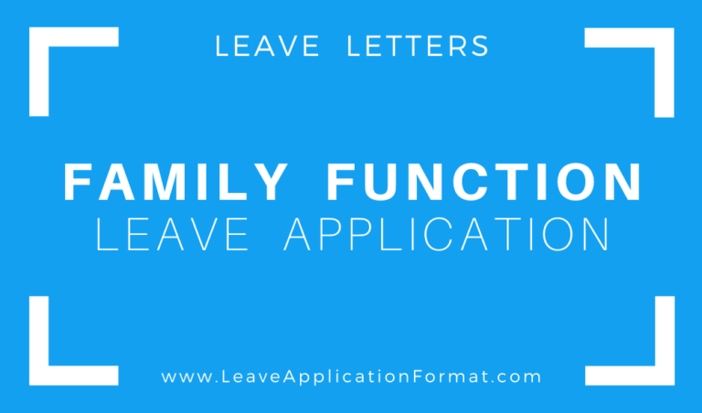 application letter for leave due to some family problems